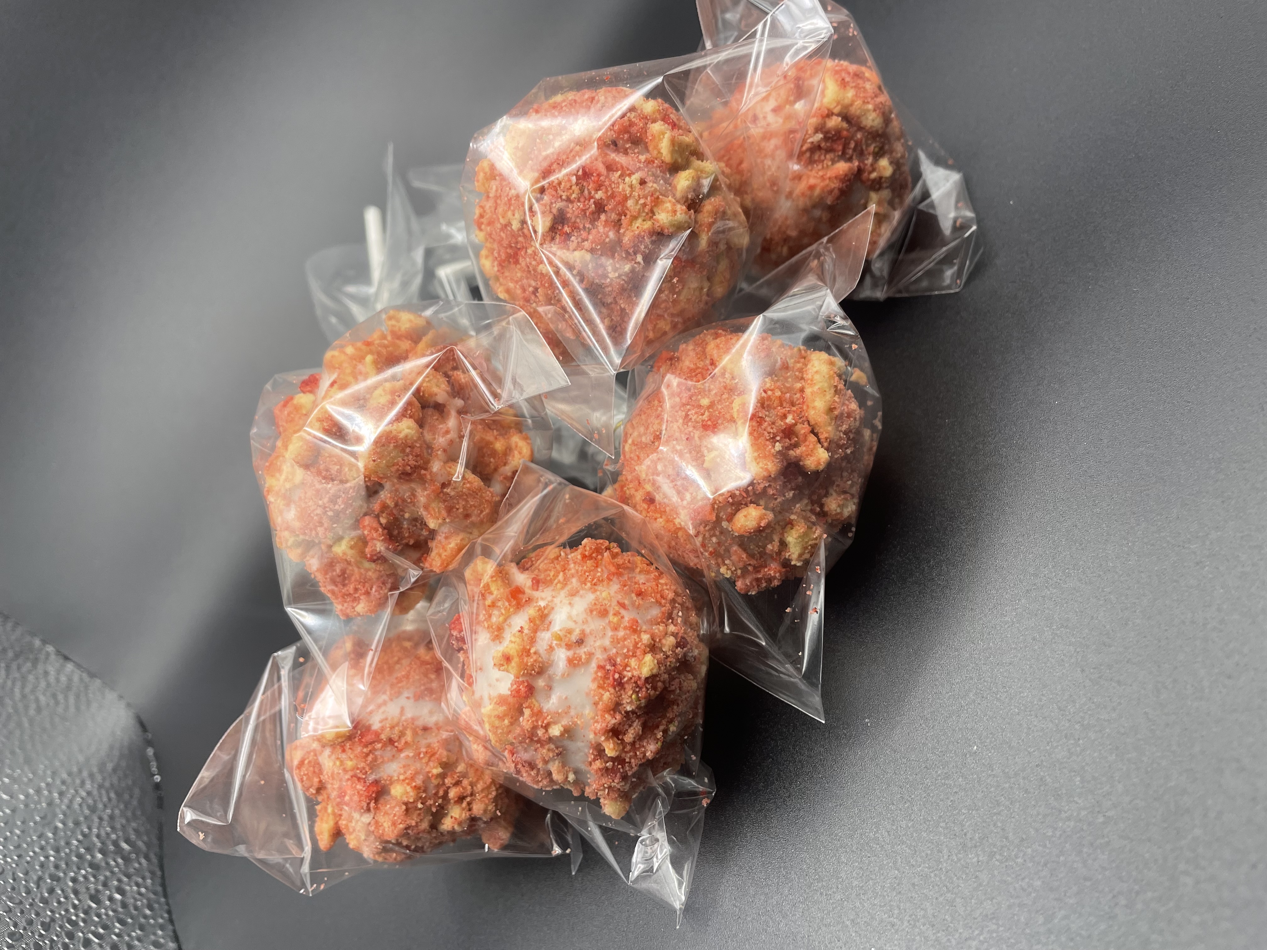 KingzKakez strawberry crunch cake pops arranged for a sweet sixteen birthday party in Baltimore